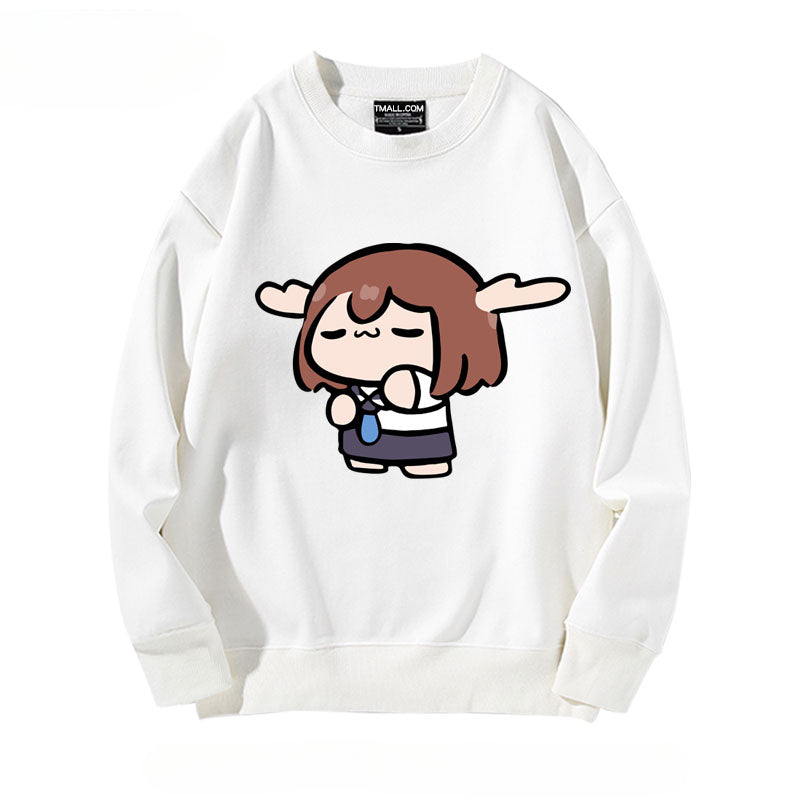 Women's Anime Print Crew Neck Sweatshirt