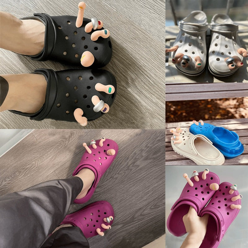 Funny Simulated Feet Toes Crocs Decoration