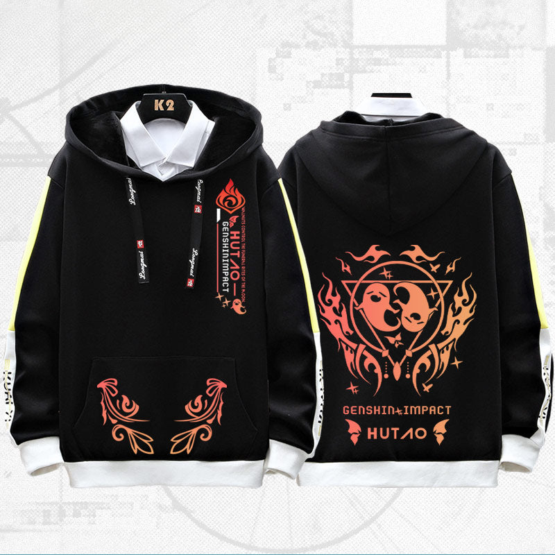 Unisex Game Hutao Graphic Loose Hoodie