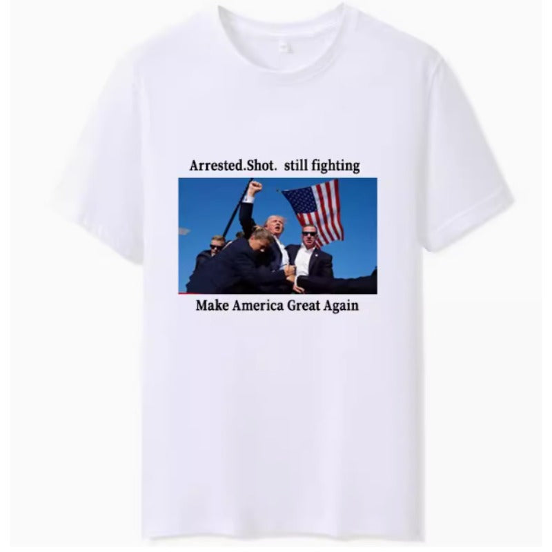 Unisex Trump Fight Printed Loose T-shirt