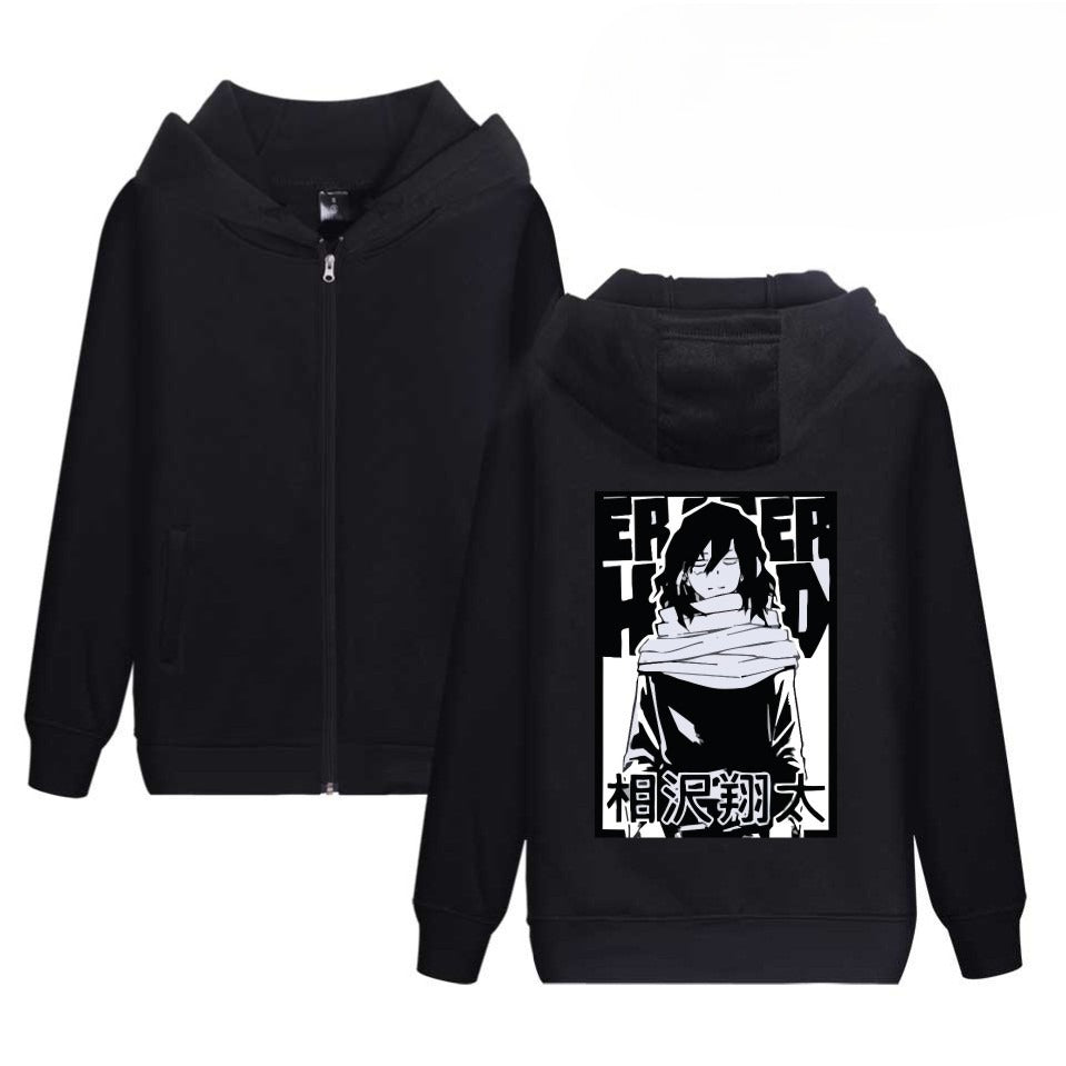 Casual Anime Graphic Printed Loose Hoodie Coat