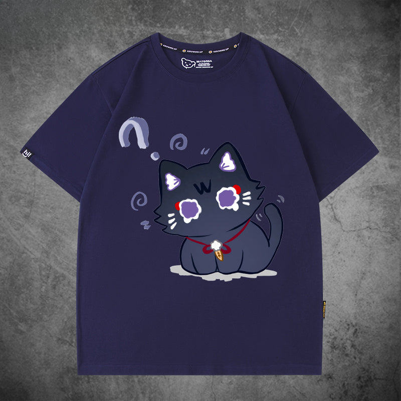 Unisex Game Cat Cotton Short-sleeved T-shirt