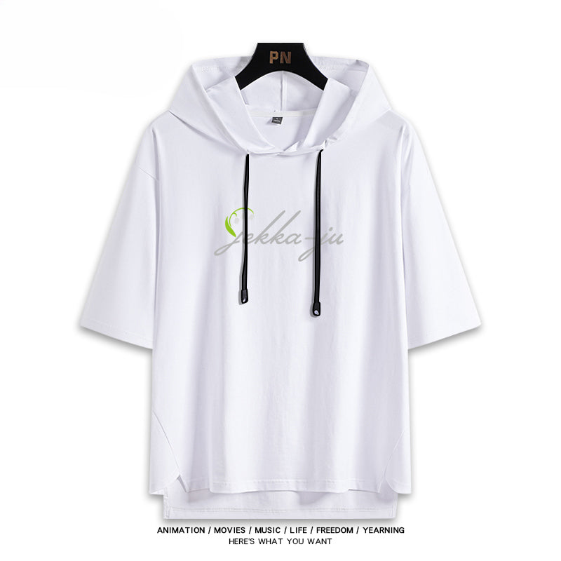 Casual Anime Cos Hooded Short-sleeved Loose Top