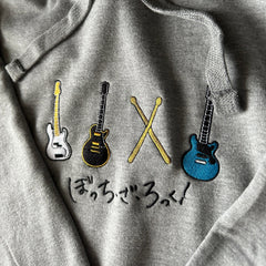 Bocchi Anime Embroidered Hoodie