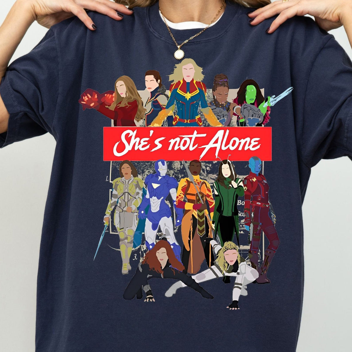 She Is Not Alone Avengers Family T-shirt