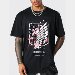 Unisex Wings of Freedom Anime Crewneck T-shirt