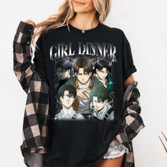Levi Ackerman Girl Dinner Graphic T-Shirt