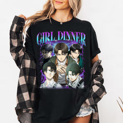 Levi Ackerman Girl Dinner Graphic T-Shirt