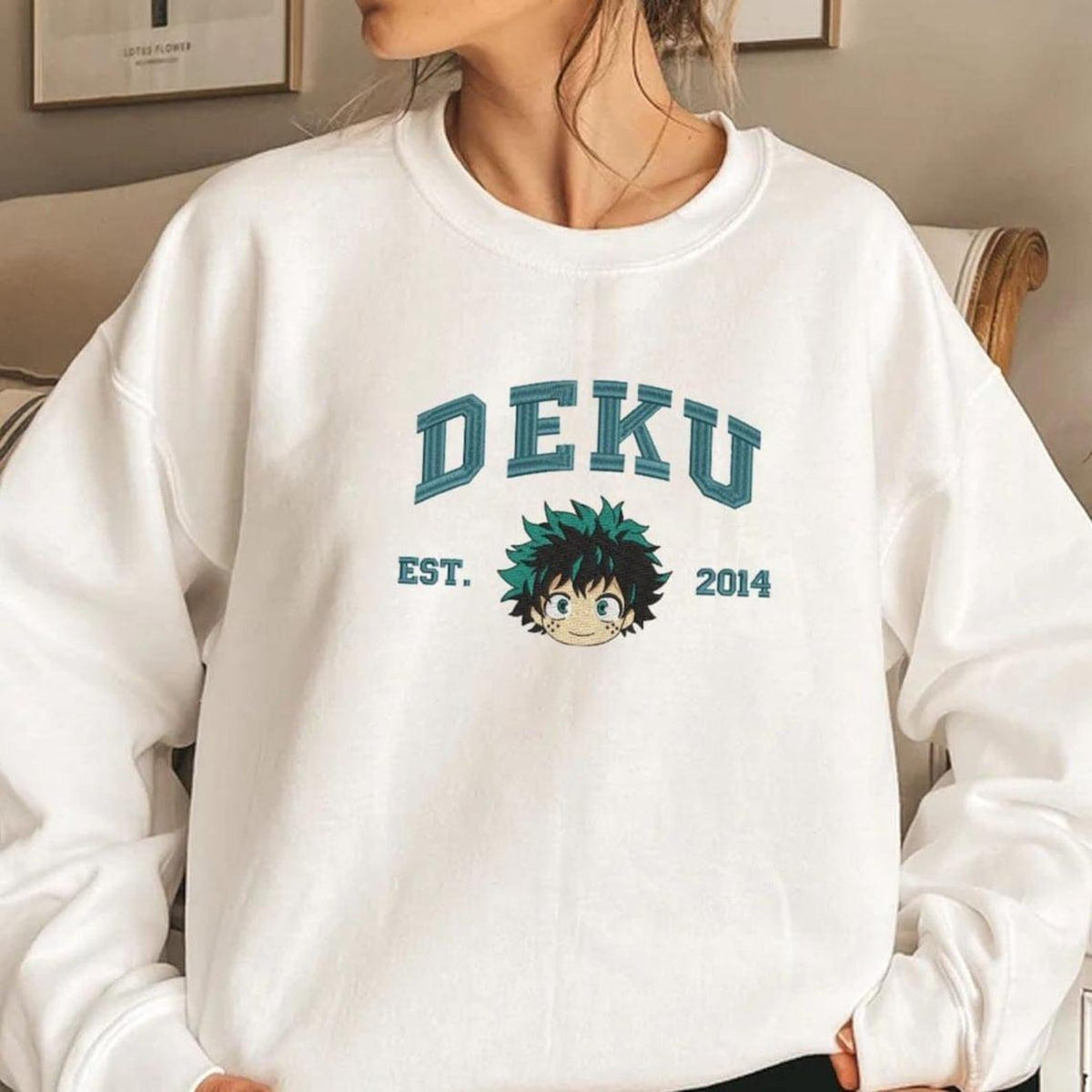 Deku Bakugo All Might Embroidered Sweatshirt