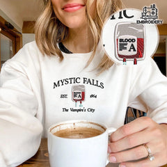 Mystic Falls Inspired Embroidered Sweatshirt