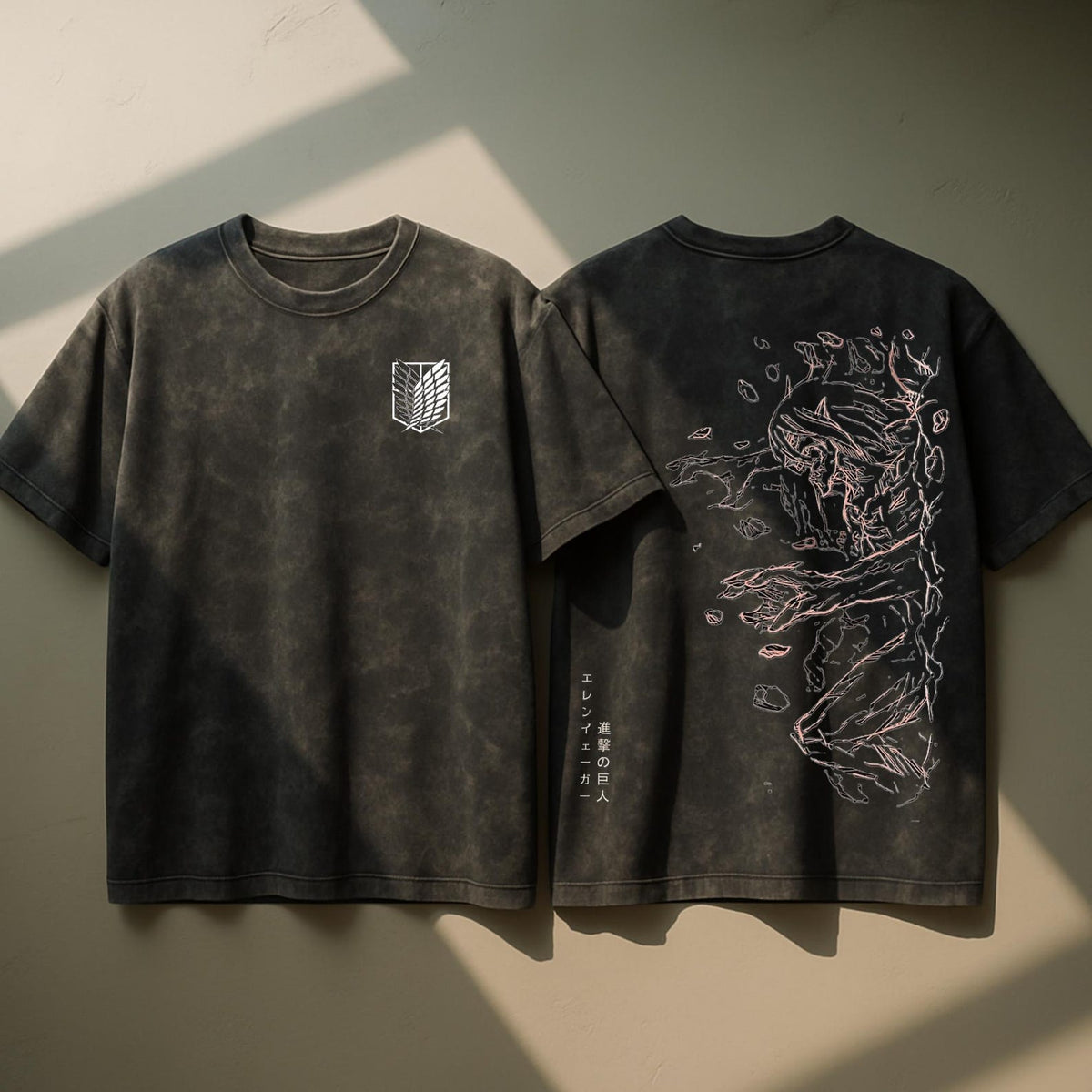 Unisex Anime Graffiti Cotton Washed T-Shirt