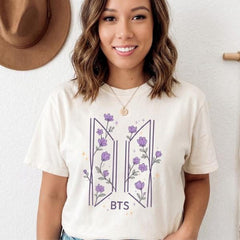 BANGTAN Floral Graphic T-shirt Gift