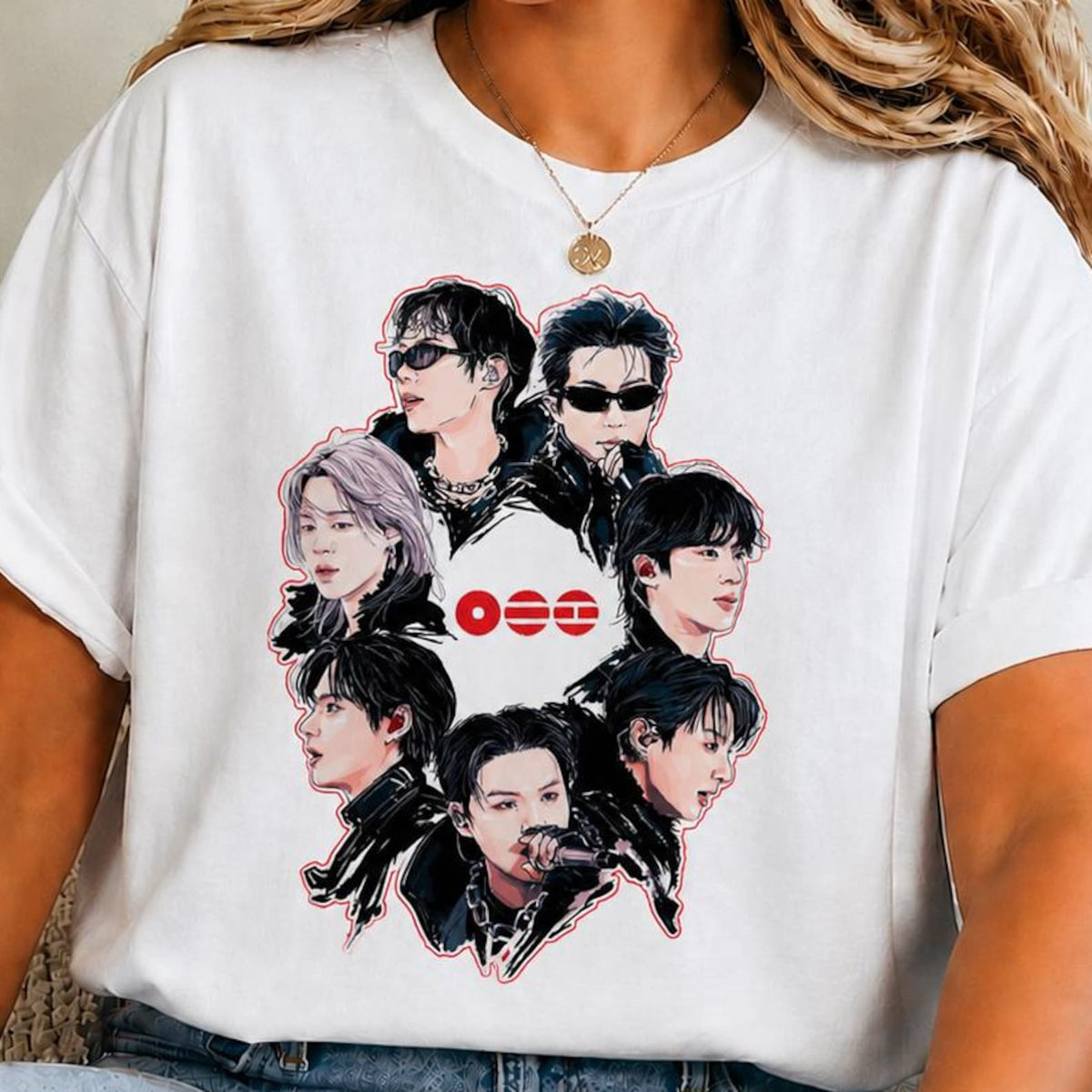 BANGTAN Inspired Graphic White T-shirt
