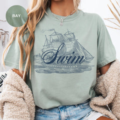 Swim Graphic Print Aesthetic T-Shirt