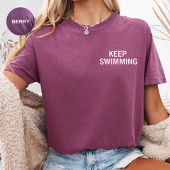 Keep Swimming Print Crewneck T-shirt
