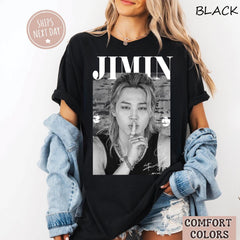 Vintage JIMIN Signature Graphic Cotton Tee