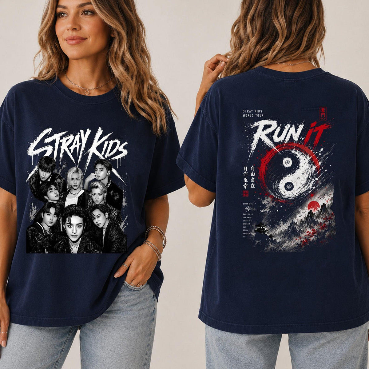 SKZ Run It World Tour Group Graphic T-Shirt