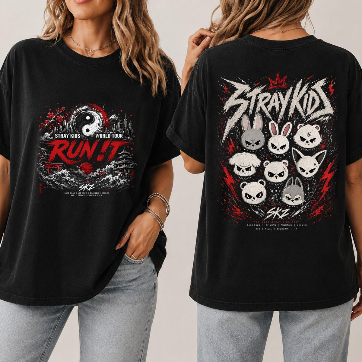 SKZ Run It World Tour Graphic Print Tee