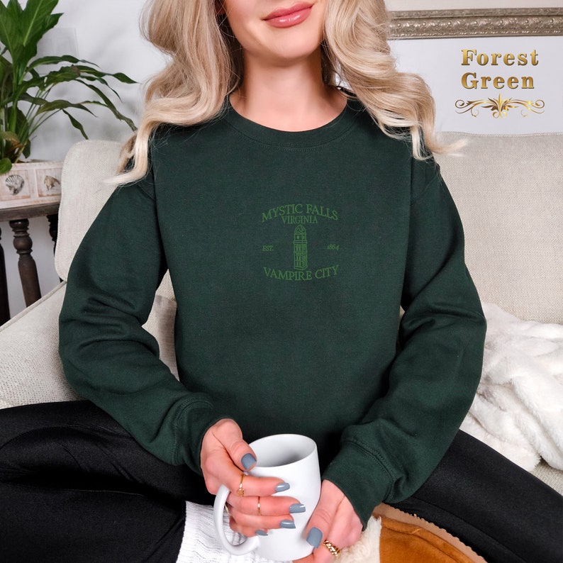 Mystic Falls Virginia Embroidered Sweatshirt