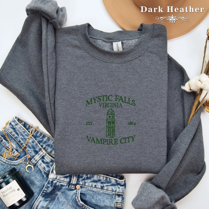 Mystic Falls Virginia Embroidered Sweatshirt