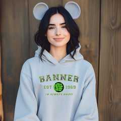 Unisex Bruce Banner Letter Printed Hoodie