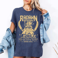 Unisex Game Pattern Washed Loose T-Shirt