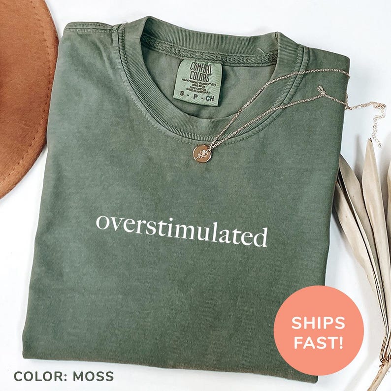 Funny Overstimulated Print T-Shirt