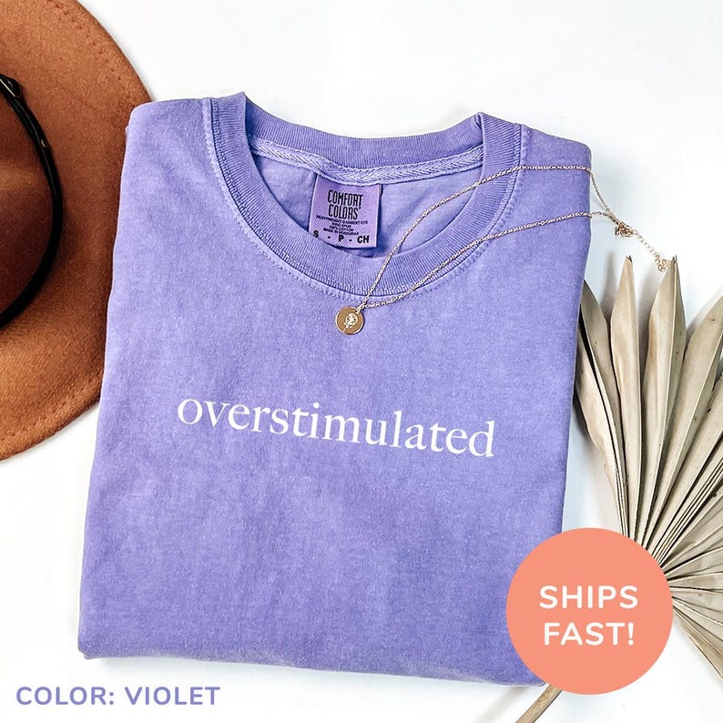 Funny Overstimulated Print T-Shirt