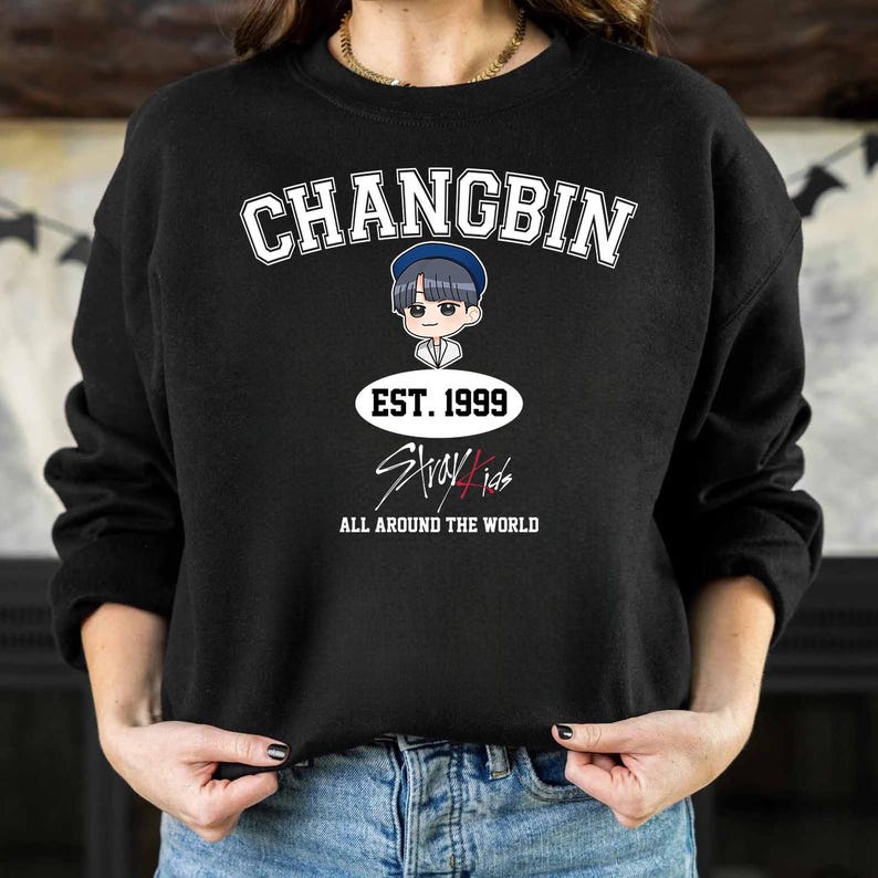 Cute KPOP Member Cartoon Printed Sweatshirt