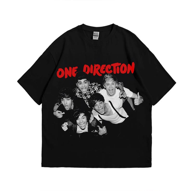 1D Graphic Black Cotton T-shirt