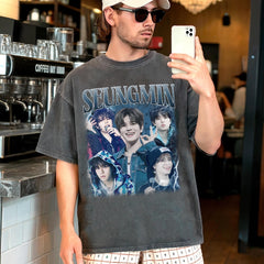 Vintage Seungmin Graphic Cotton Washed T-Shirt