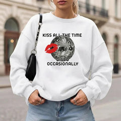 Kiss All The Time Disco Occasionally Graphic Sweatshirt Top