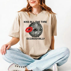 Kiss All The Time Disco Occasionally Graphic Sweatshirt Top