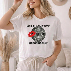 Kiss All The Time Disco Occasionally Graphic Sweatshirt Top