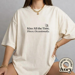 Kiss All The Time. Disco Occasionally. Letter T-Shirt