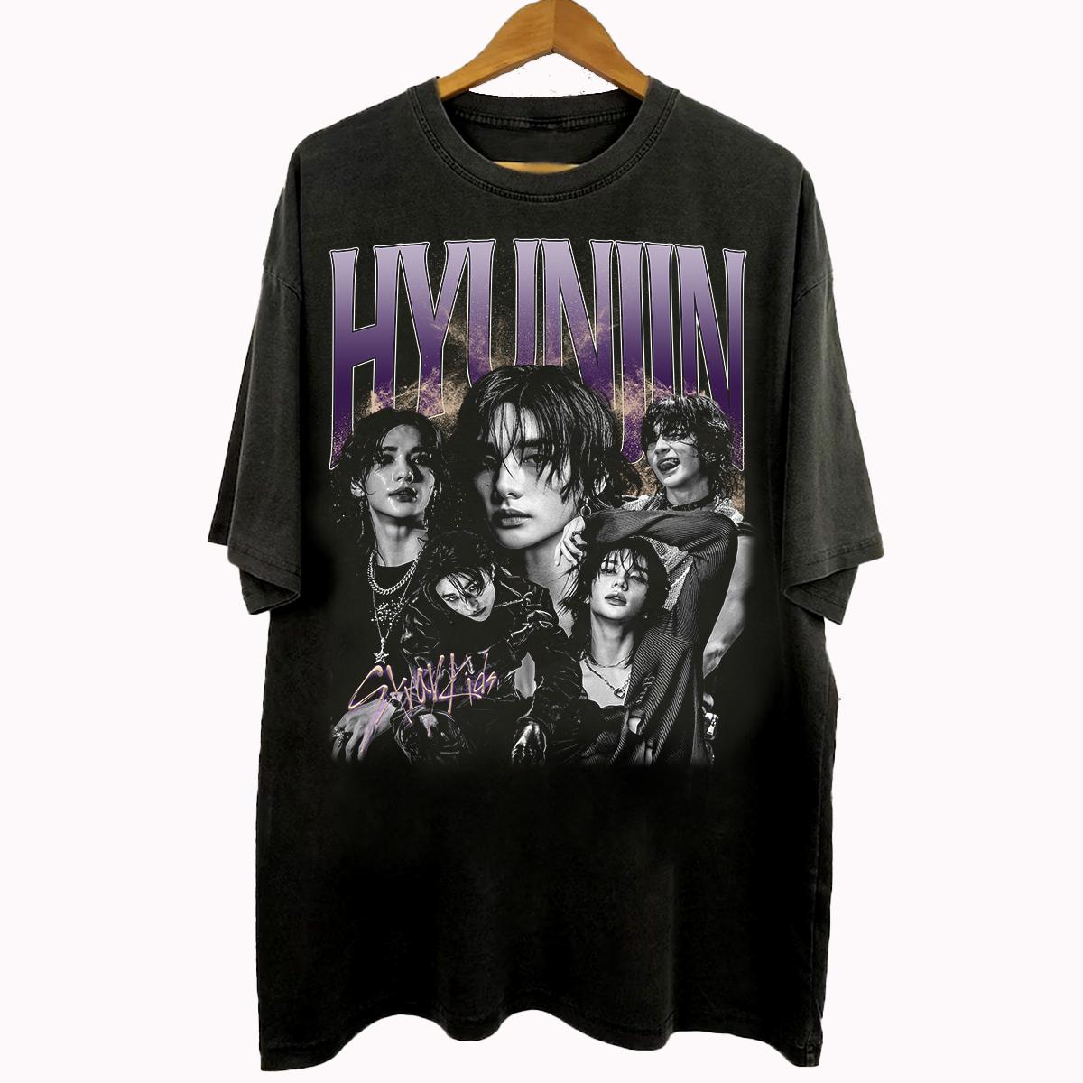 Vintage Hyunjin Graphic Cotton Washed T-Shirt