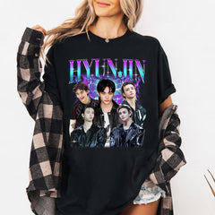 Hyunjin Collage Poster Crewneck T-Shirt