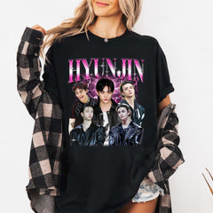 Hyunjin Collage Poster Crewneck T-Shirt
