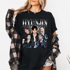 Hyunjin Collage Poster Crewneck T-Shirt