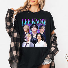 Lee Know Collage Poster Crewneck T-Shirt