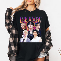 Lee Know Collage Poster Crewneck T-Shirt