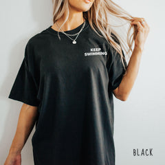 Vintage Keep Swimming Graphic Aesthetic Tee