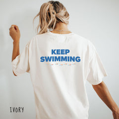 Vintage Keep Swimming Graphic Aesthetic Tee