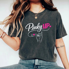 Pinky Up Hand Heart Gesture Graphic Tee