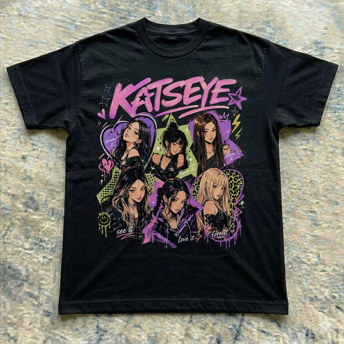 Katseye Beautiful Chaos Vintage Graphic Tee