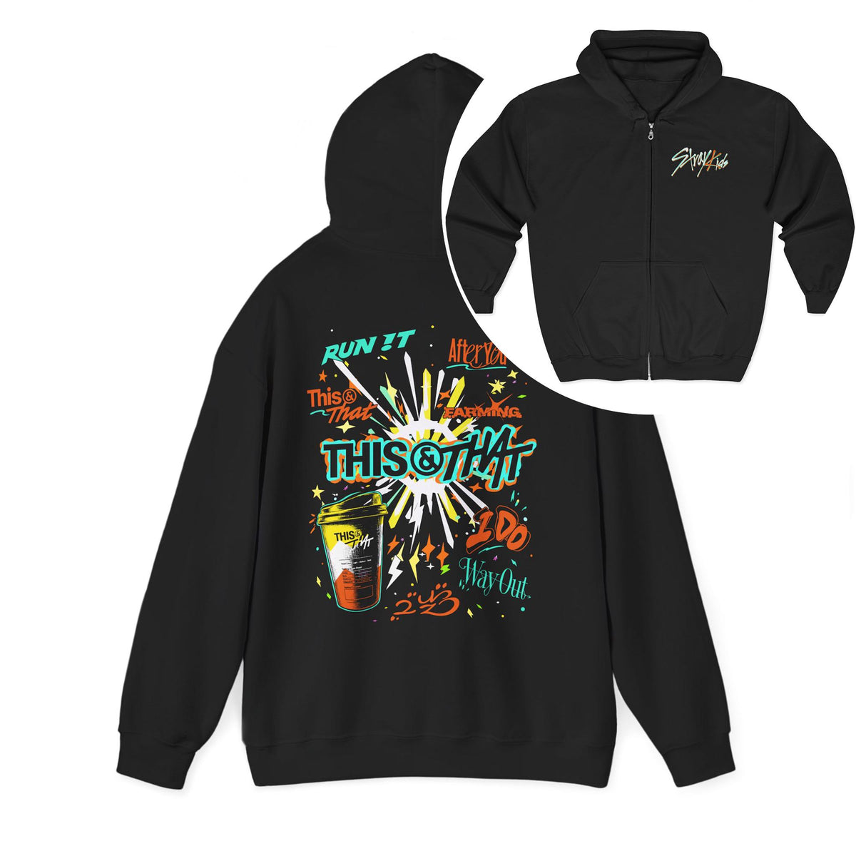 SKZ THIS & THAT Track List Zip Up Hoodie