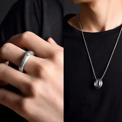 Astronomy Ring-Foldable Astronomical Sphere Unisex Ring Necklace