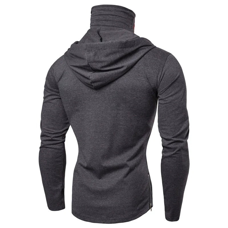 Men's Fitness Ninja Skull Mask Hooded Long Sleeve Shirt