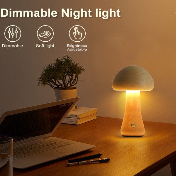 Cute Mushroom Lamp Rechargeable Portable Night Light