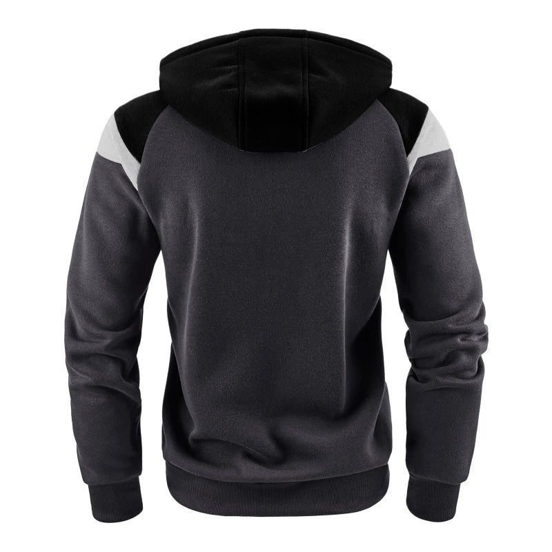 Men's Color Block Casual Drawstring Sports Hoodie